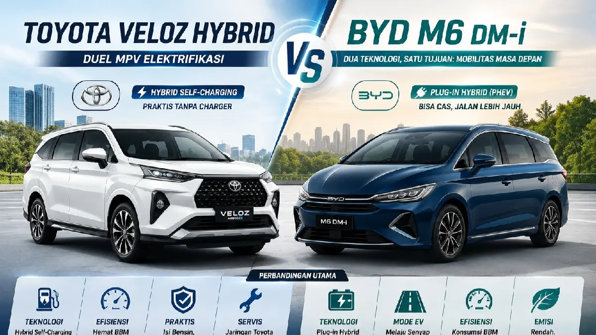 veloz vs byd Harga Nyaris Seimbang, Toyota Veloz Hybrid dan BYD M6 DM-i… veloz vs byd - ilustrasi berita Harga Nyaris Seimbang, Toyota Veloz Hybrid dan BYD M6 DM-i Bersaing di Segmen MPV…